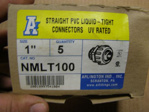 box of 5- 1&#034; CARFLEX STRAIGHT PVC CONNECTOR - ARLINGTON NMLT-100 LIQUIDTIGHT