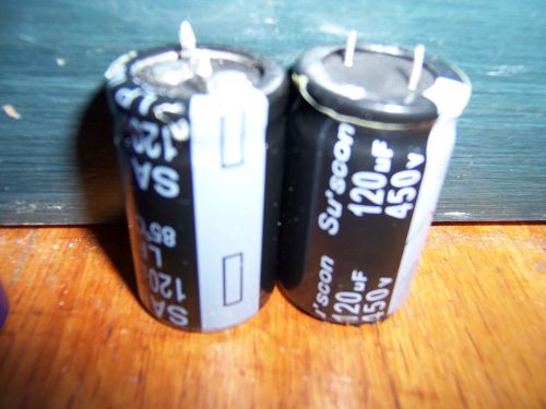 lot of 2 Samxon electrolytic capacitors 120uf 120 uf 450V (high voltage)