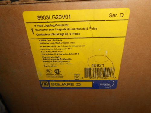 Square d 8903lg20v01 lighting contactor 600vac 30a l for sale