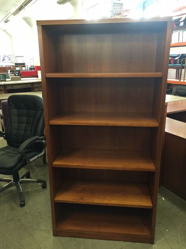 HEAVY DUTY BOOKCASE by THE TAYLOR COMPANIES OFFICE FURN inCHERRY COLOR WOOD 72&#034;H