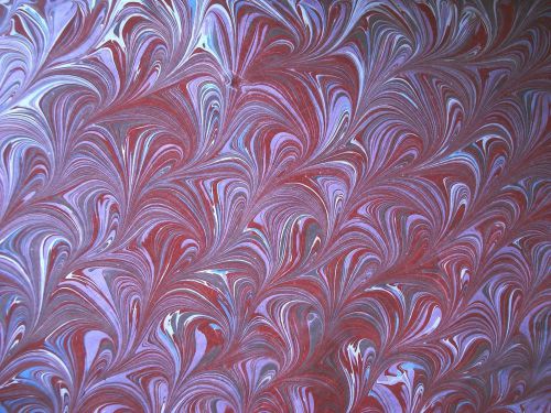 HANDMADE MARBLED PAPER/EBRU&#034;old style Turkish pattern,  combed pattern&#034;