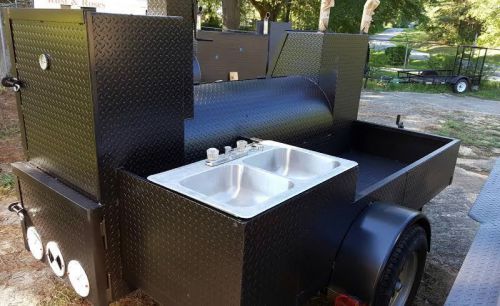 Stainless Sink BBQ Mobile Catering Business Smoker Grill Trailer Food Cart Truck