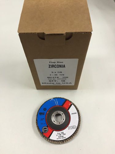 QTY:1 T29 Premium Zirconia Flap Disc 5&#034; x 7/8&#034; 36 grit  MADE IN USA