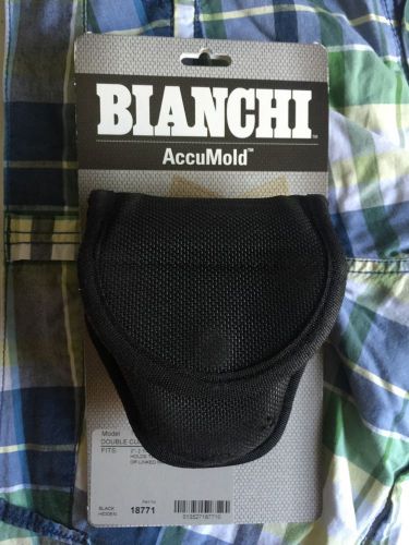 Bianchi Duty Gear Double Handcuff Case Hidden Snap Closure Security Police Black