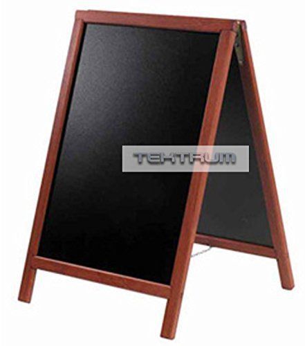 Tektrum double-side sidewalk a-frame wood mahogany sandwich sign board 20&#034; x 40 for sale