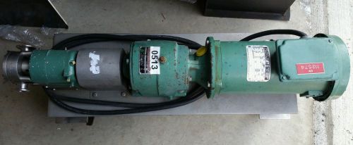 Tri-clover rotary pump on cart pre3-1m-yh6-st-s-gg w/ power matched d.c. motor for sale