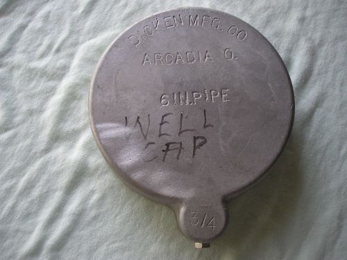 Water well cap, cast aluminum, 6 inch pipe for sale
