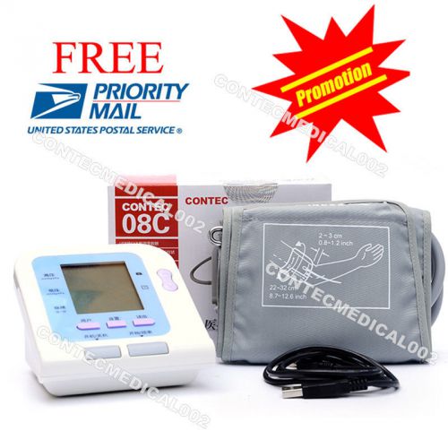US Seller LCD Digital Blood pressure monitor &amp; Heart Beat Monitor, Software, USB