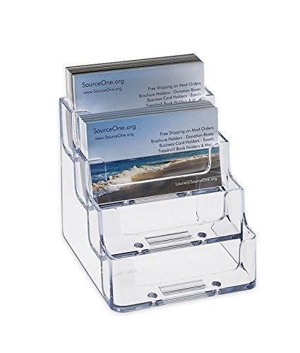 Source One 4 Pocket Clear Acrylic Business Card Holder (BC-4P)