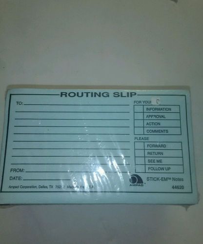 Mead Brand Stick-EM Notes Routing Slips Removable 12 Pads