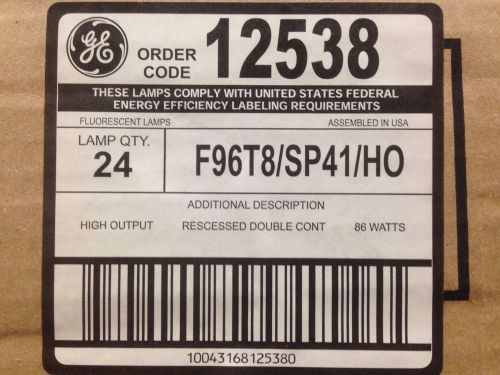 GE 12538 - F96T8/SP41/HO Fluorescent Lamp, T8, Cool, 4100K, 96 In L, Pack of 24