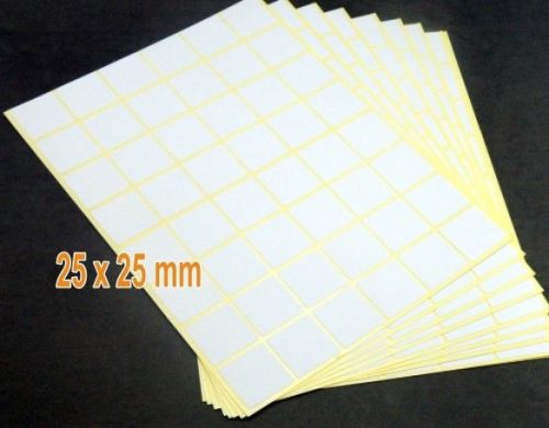 Sticker label 25x25 mm white paper rectangle blank 1x1&#034; inch matt h 206 for sale