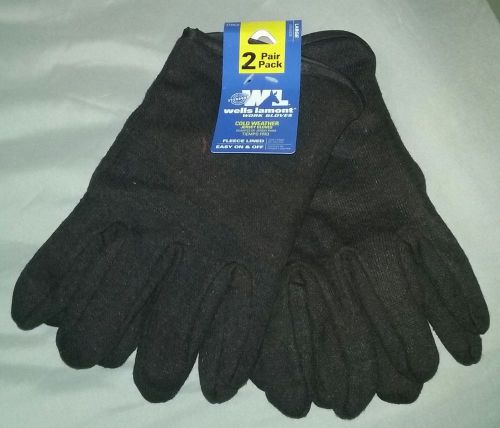 2 PAIR PACK L WELLS LAMONT WORK GLOVES COLD WEATHER JERSEY GLOVES BRAND NEW!!!