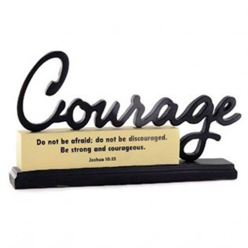 Black &amp; Cream Courage Resin Paperweight. HOME, OFFICE DECOR. GREAT GIFT