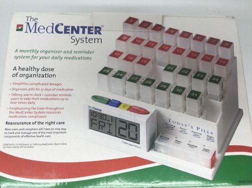 Medcenter system - talking monthly medication organizer and alarm 31 pill boxes for sale