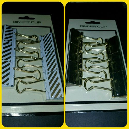 Gold Binder Clips, Paper-Clips  set of 6 gold for planners