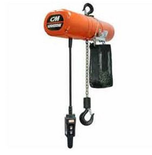 Cm lodestar food grade electric chain hoist w/chain container, 1 ton, 10/ft lift for sale