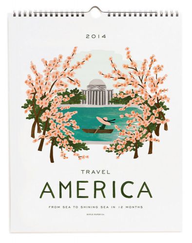 Rifle Paper Co. 2014 Travel America Calendar - VERY RARE - Never Used