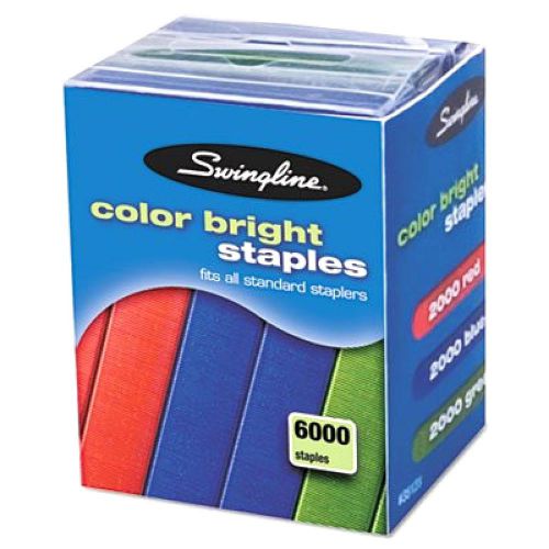 Swingline Color Bright Staples Multi-Pack, 0.25 Inch Leg Length, 25 Sheet, New