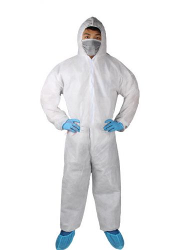 White Disposable Coverall Overall Suit Non-woven Dust-proof Clothing Protecter