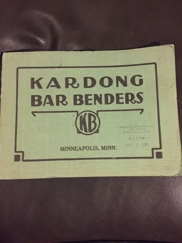 Kardong Bar Benders 1924 Catalog Vintage!