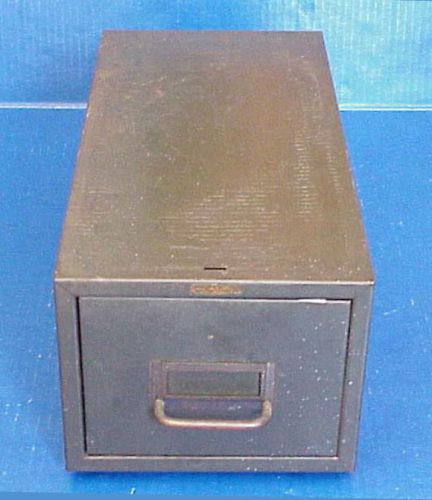 Vintage COLE Single Drawer Metal File Box Industrial Age Office Storage