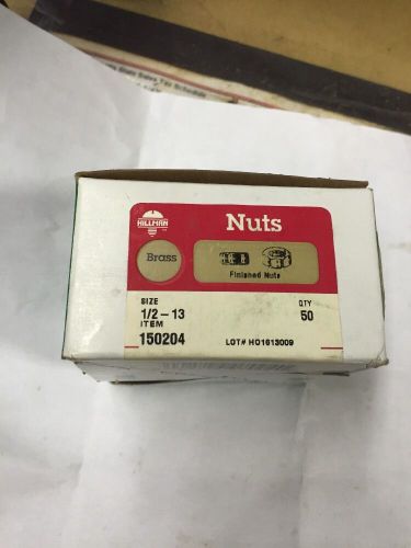 Brass Hex Nuts 1/2-13 Box Of 50 Hillman