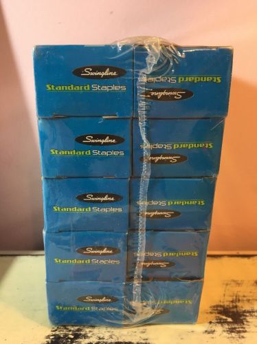 Lot of 10 boxes of swingline standard staples (5,000 count) 50,000 staples