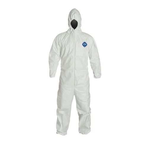 DuPont Tyvek TY127S Disposable Coverall Suit Hood Elastic Wrist Ankles MEDIUM