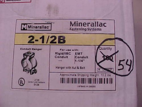 minerallac 1 1/4&#034; Rigid IMC Emt Conduit Hangers Fastening System Lot of 54
