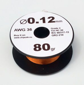 0.12 mm 36 AWG Gauge 80 gr (~780 m) Enamelled Copper Magnet Enameled Wire Coil