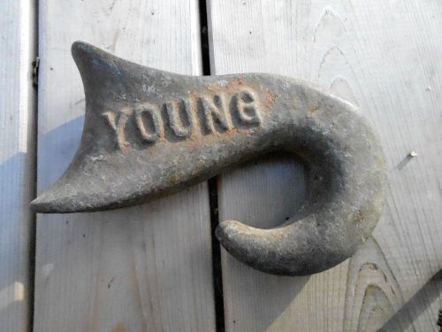 Vintage young sliding choker 5/8 sling hook logging rigging cable for sale