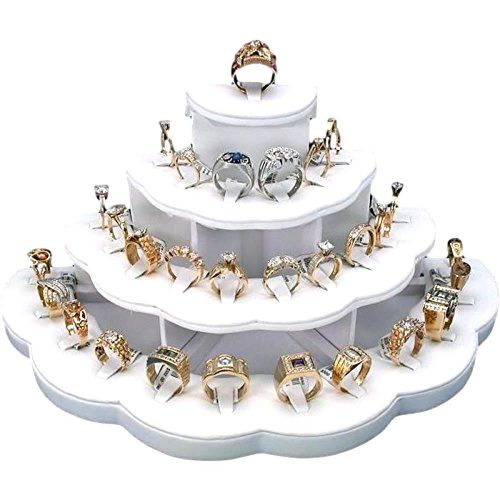 White ring display holds 29 rings jewelry stand beautiful contemporary display for sale