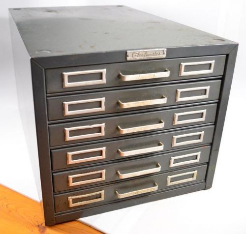 Vintage steelmaster 6-drawer filing cabinet - index card file holder #r-02-004 for sale