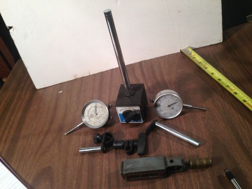 Machinist tool Magnetic Dial Indicator Stand and dial + more