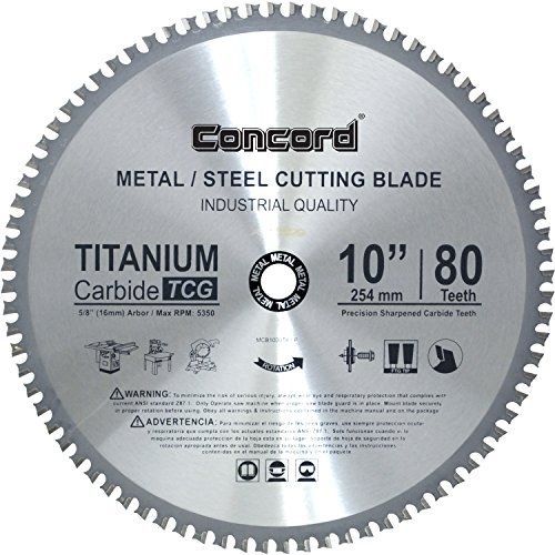 Concord blades mcb1000t080hp 10-inch 80 teeth tct ferrous metal cutting blade for sale