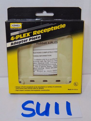 NEW HUBBELL 4 PLEX RECEPTACLE ADAPTER PLATE 4API IVORY NEW MADE IN USA
