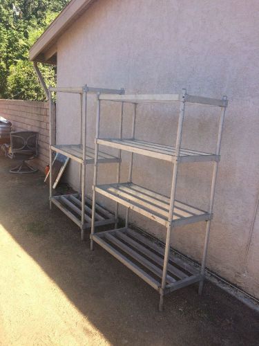 Lot Of 2 Aluminum Heavy Duty Food Storage Dunnage Rack 3 And 4Shelf