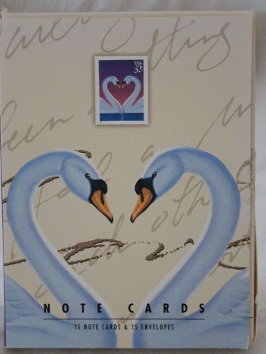 Wedding Stationary LOVE stamp Postal Service Note Card SET Swans NEW 1997