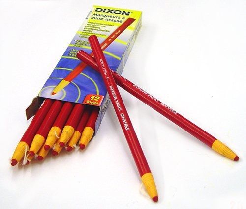 Dixon 00079 China Markers, Red, 12-Pack