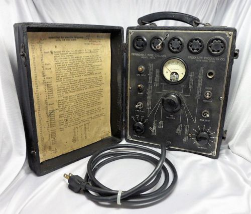 1930&#039;s Radio City Products DEPENDABLE TUBE CHECKER Tester -Model 303A in Case