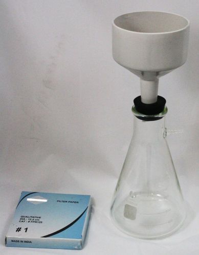 Filter setup w/1000ml glass flask, 125mm buchner funnel, stopper and filter pape for sale
