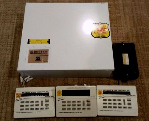 Napco gem-p3200 security panel plus three keypads and 8 zone expansion for sale