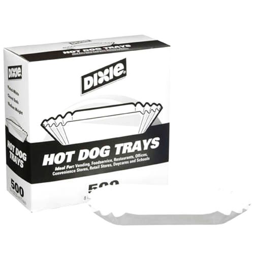 Dixie 8&#034; Fluted Hot Dog Tray 500ct
