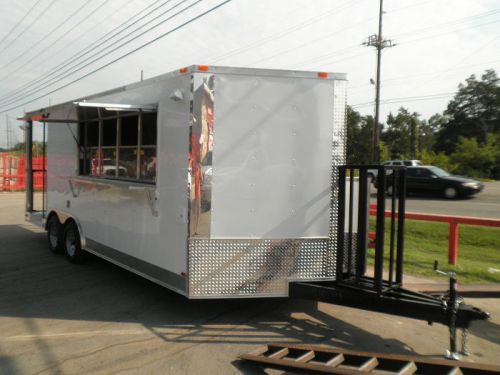 Concession trailer 8.5&#039; x 20&#039; white - food concession event bbq smoker for sale