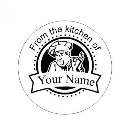 New Round Self-Inking RubberStamp with Fromthe kitchen of-can customizedwithname
