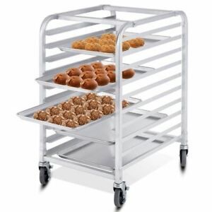 Sturdy Mobile Commercial Baking Sheet Pan Rack w/Lockable Wheels