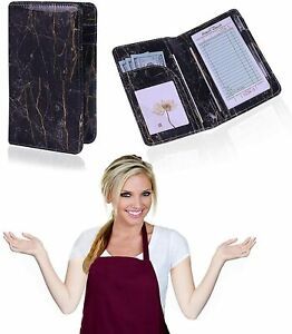 Waiter Waitress Book Server Wallet with Money Pocket Check Presenter Black