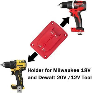 5pcs Holder Bracket For Dewalt 20V /12V Tools For Milwaukee M18 Tools Red