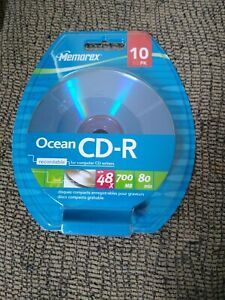 Memorex CD-R Discs 80 Minute 700 MB 48x Designer Series Ocean 10 Pack Sealed